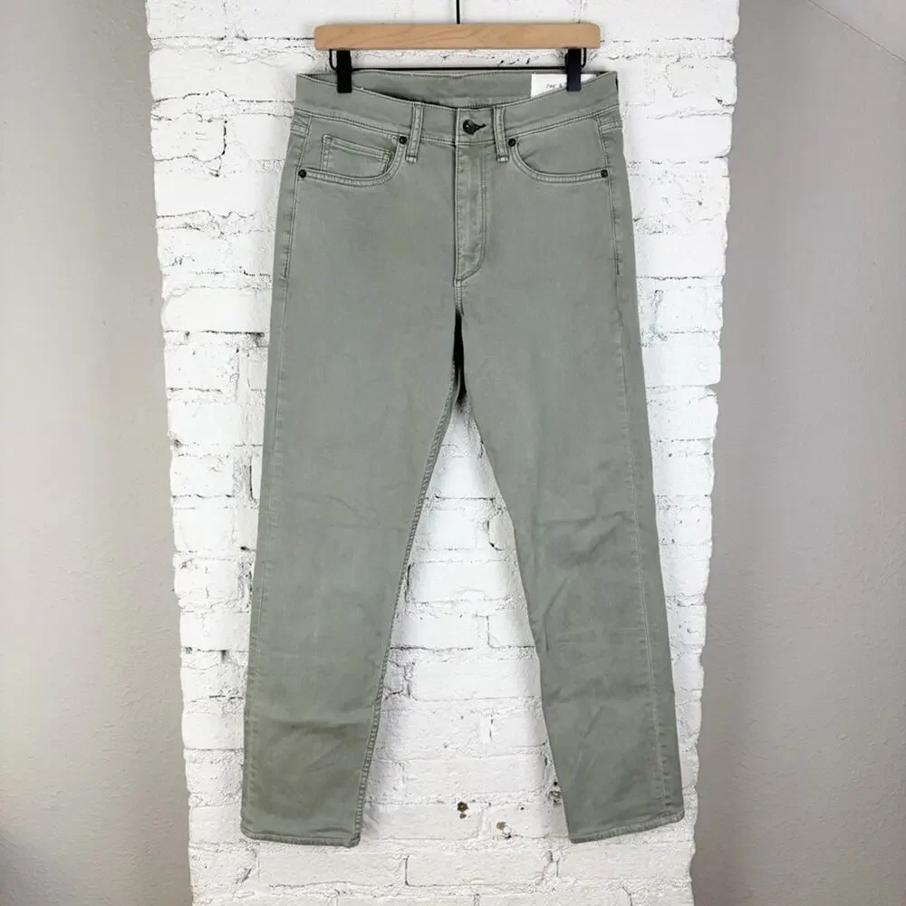 Rag & Bone Fit 2 Aero Stretch Slim Fit Jeans Dark Mint Sage Green Grey 31W